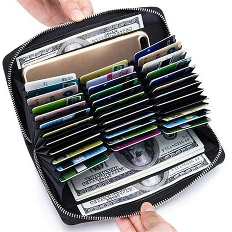 zipper wallets rfid holds 36 credit cards|rfid women's wallet zip around.